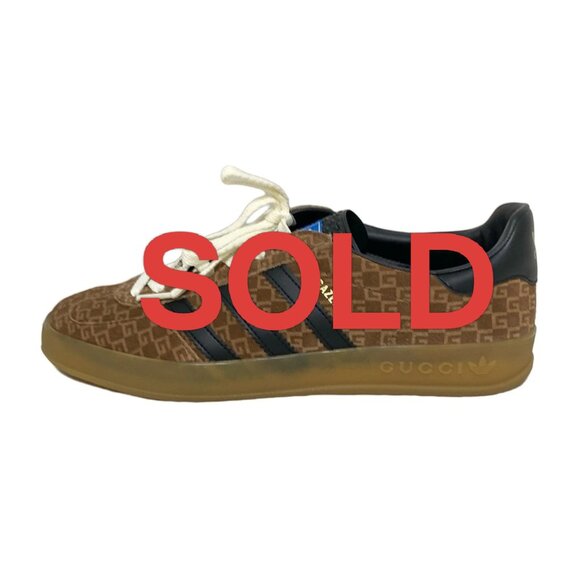 GUCCI Gazelle Dark Brown Brown Black Suede Leather - Sneakers 578-052125 - Picture 1 of 7